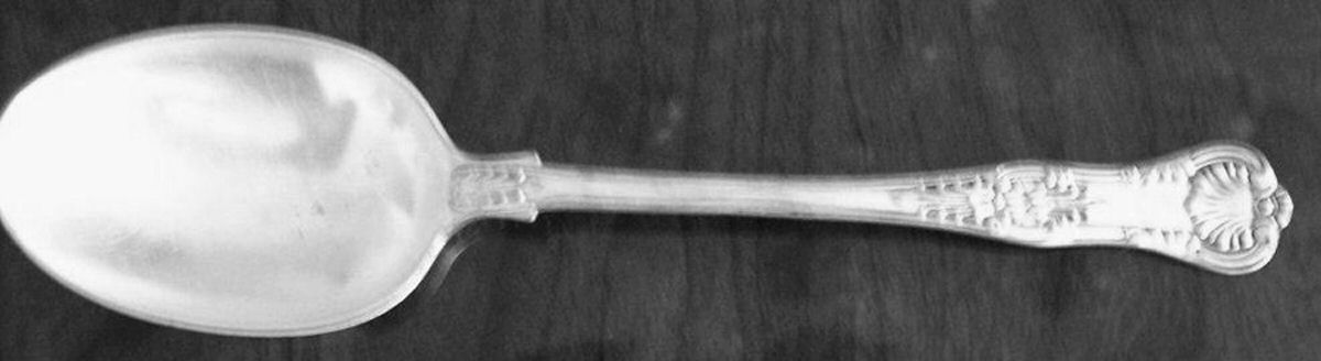 English King (Silverplate, 1870) Solid Salad Serving Spoon by Tiffany & CO SILVER-1