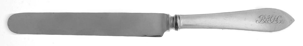 Faneuil (Sterling, 1910, M-C-T Stamps) Monogram Blunt Hollow Knife w/Bolster by Tiffany & CO SILVER-1