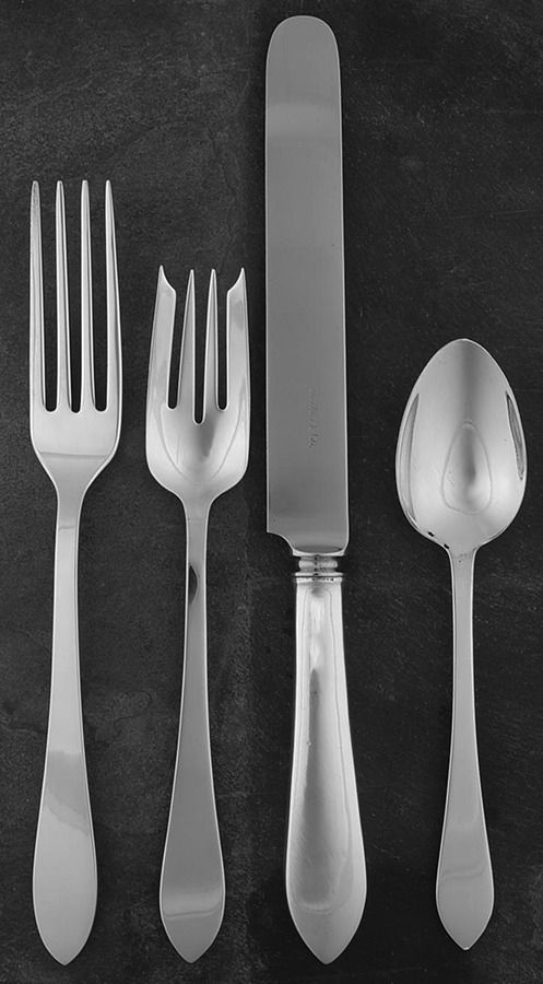 Faneuil (Sterling, 1910, M-C-T Stamps) 4 Piece Dinner Size Setting by Tiffany & CO SILVER-1