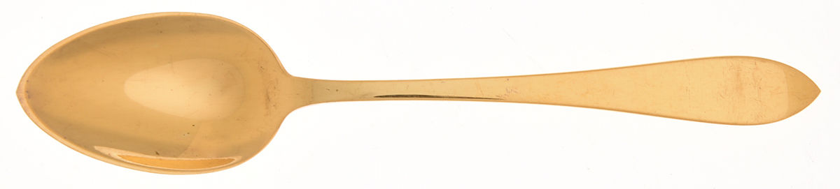 Faneuil (Sterling, 1910, M-C-T Stamps) Gold Vermeil Demitasse Spoon by Tiffany & CO SILVER-1