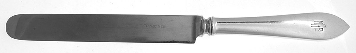 Faneuil (Sterling, 1910, M-C-T Stamps) Monogram Blunt Hollow Knife w/Bolster by Tiffany & CO SILVER-1