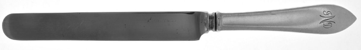 Faneuil (Sterling, 1910, M-C-T Stamps) Monogram Blunt Hollow Knife w/Bolster by Tiffany & CO SILVER-1