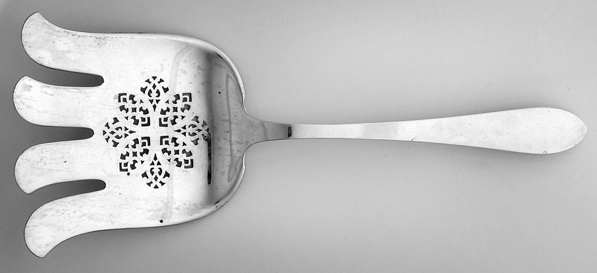 Faneuil (Sterling, 1910, M-C-T Stamps) Large Solid Asparagus Serving Fork by Tiffany & CO SILVER-1
