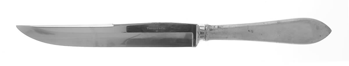 Faneuil (Sterling, 1910, M-C-T Stamps) Small Steak Carving Knife with Stainless Blade by Tiffany & CO SILVER-1
