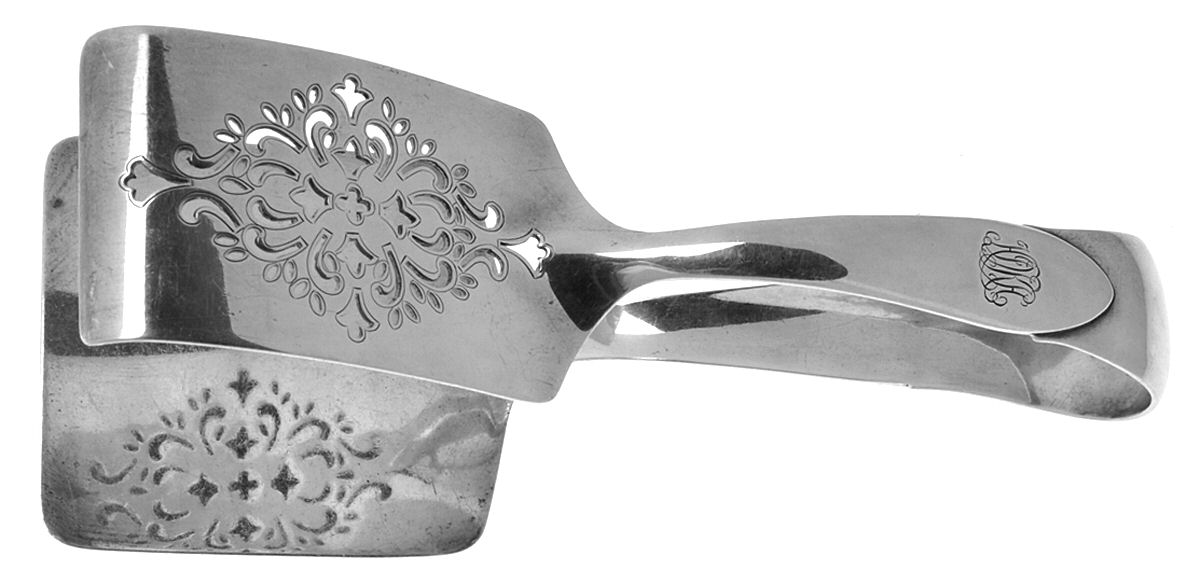 Faneuil (Sterling, 1910, M-C-T Stamps) Solid Piece Aspragus Tongs by Tiffany & CO SILVER-1