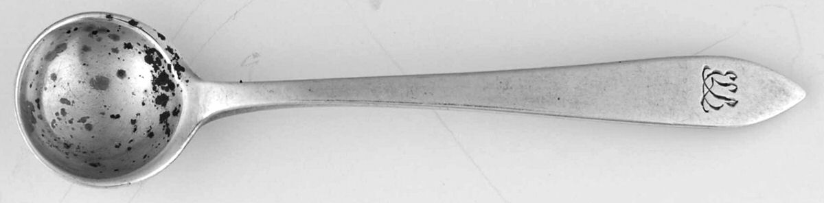 Faneuil (Sterling, 1910, M-C-T Stamps) Individual Salt Spoon with Monogram by Tiffany & CO SILVER-1