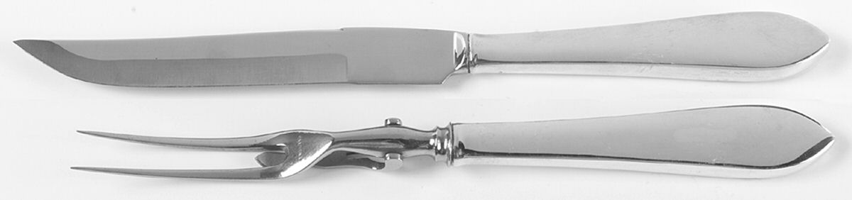 Faneuil (Sterling, 1910, M-C-T Stamps) Large 2-Piece Roast Carving Set w/Stainless Blade by Tiffany & CO SILVER-1