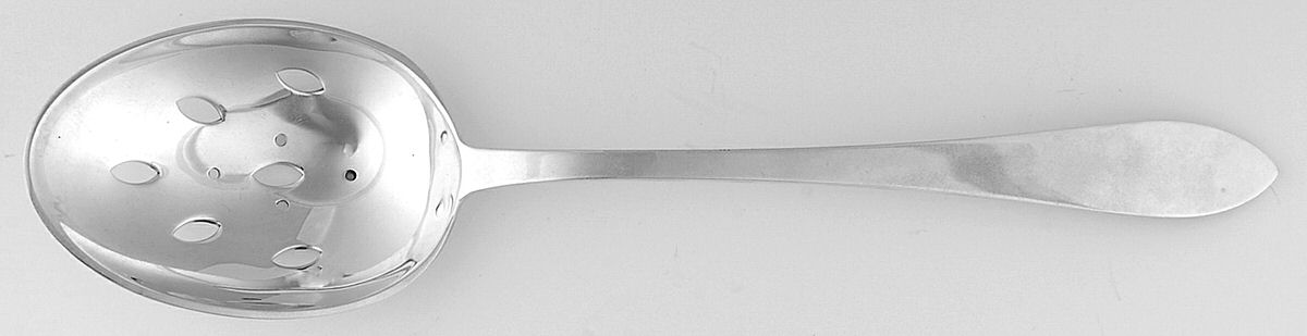 Faneuil (Sterling, 1910, M-C-T Stamps) Pierced Vegetable Serving Spoon by Tiffany & CO SILVER-1