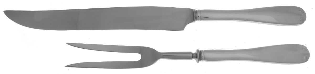 Flemish (Sterling, 1911, No Monograms) Large 2-Piece Roast Carving Set with Stainless Blade by Tiffany & CO SILVER-1