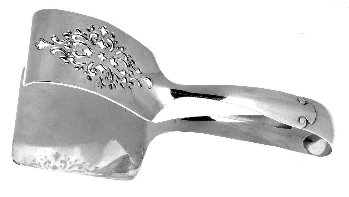 Flemish (Sterling, 1911, No Monograms) Solid Piece Aspragus Tongs by Tiffany & CO SILVER-1