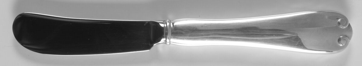 Flemish (Sterling, 1911, No Monograms) Butter Spreader Hollow Hdl-Paddle/Stainless Blade by Tiffany & CO SILVER-1