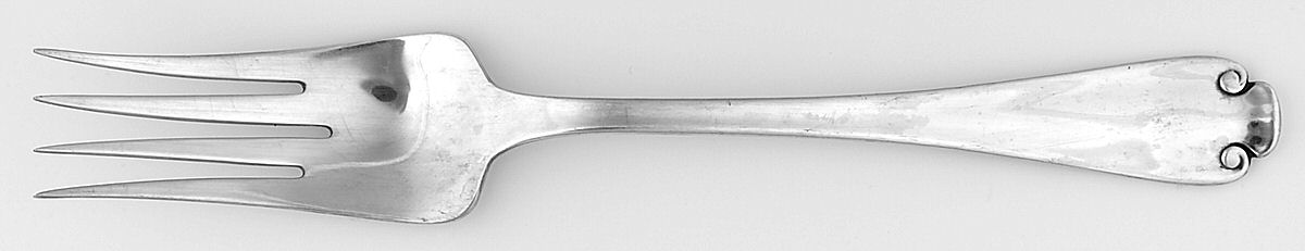 Flemish (Sterling, 1911, No Monograms) Medium Solid Cold Meat Serving Fork by Tiffany & CO SILVER-1