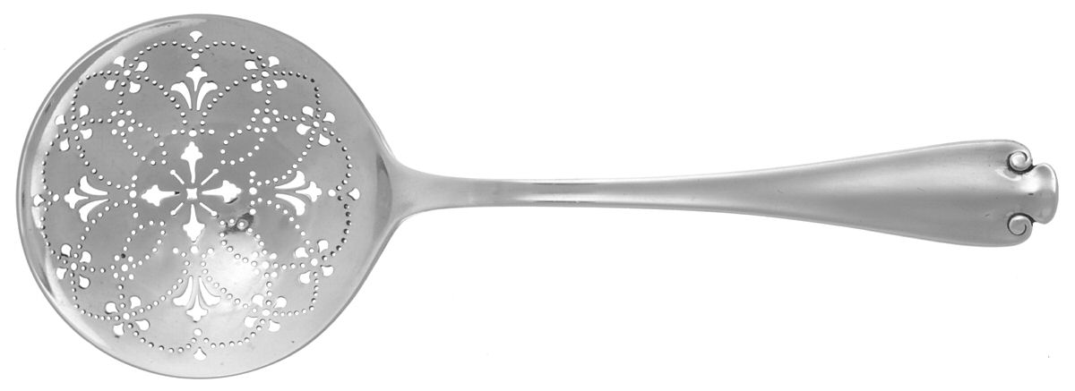 Flemish (Sterling, 1911, No Monograms) Large Pierced Pea Serving Spoon by Tiffany & CO SILVER-1