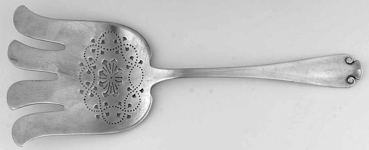 Flemish (Sterling, 1911, No Monograms) Large Solid Asparagus Serving Fork by Tiffany & CO SILVER-1