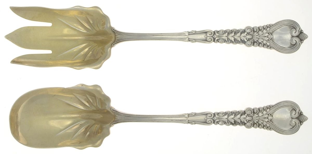 Florentine (Sterling, 1900) (2 Pc) Solid Salad Set by Tiffany & CO SILVER-1
