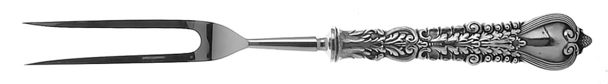 Florentine (Sterling, 1900) Large Stainless-Prong Roast Carving Fork by Tiffany & CO SILVER-1