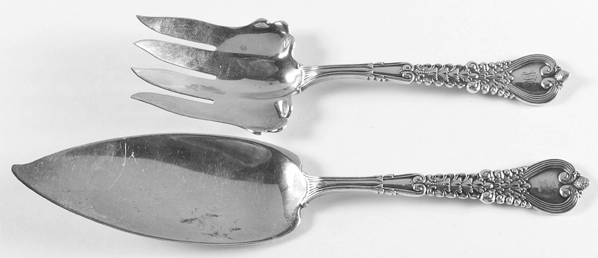 Florentine (Sterling, 1900) 2 Piece Large Solid Fish Serving Set by Tiffany & CO SILVER-1