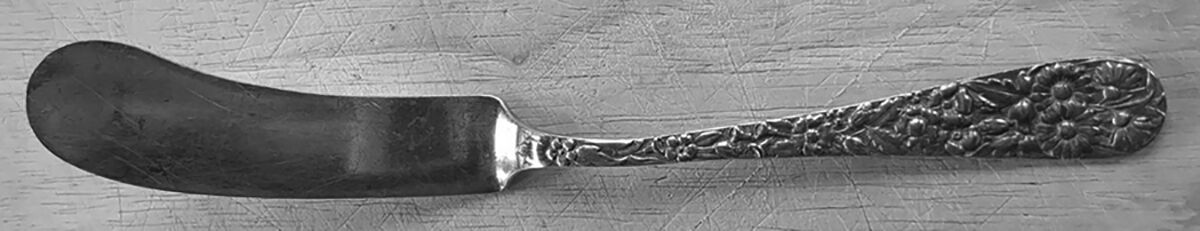 Floral (Silverplate, 1884) Flat Handle Master Butter Knife by Tiffany & CO SILVER-1