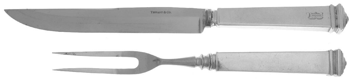 Hampton (Sterling, 1934, No Monograms) Small Stainless Blade 2-Piece Steak Carving Set by Tiffany & CO SILVER-1