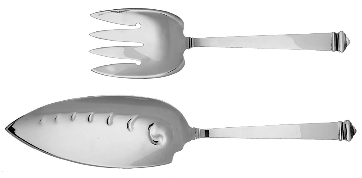 Hampton (Sterling, 1934, No Monograms) 2 Piece Large Solid Fish Serving Set by Tiffany & CO SILVER-1