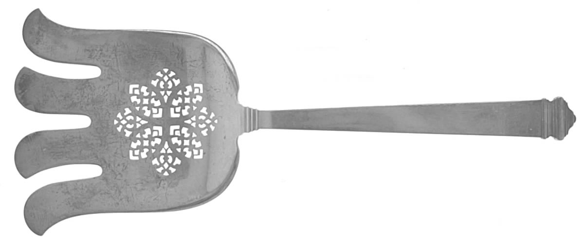 Hampton (Sterling, 1934, No Monograms) Large Solid Asparagus Serving Fork by Tiffany & CO SILVER-1
