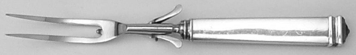 Hampton (Sterling, 1934, No Monograms) Small Steak Carving Fork with Stainless Prongs by Tiffany & CO SILVER-1