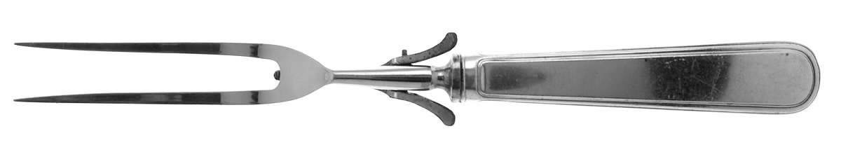 Hamilton (Sterling, 1938, No Monos) Large Stainless-Prong Roast Carving Fork by Tiffany & CO SILVER-1