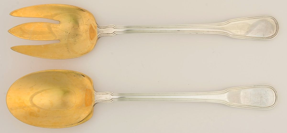 Hamilton (Sterling, 1938, No Monos) (2 Pc) Solid Salad Set by Tiffany & CO SILVER-1