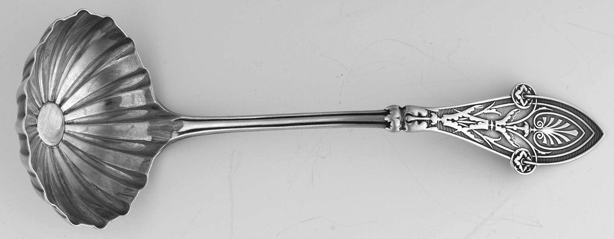 Italian (Sterling, 1870) Solid Gravy Ladle with Fluted Bowl by Tiffany & CO SILVER-1