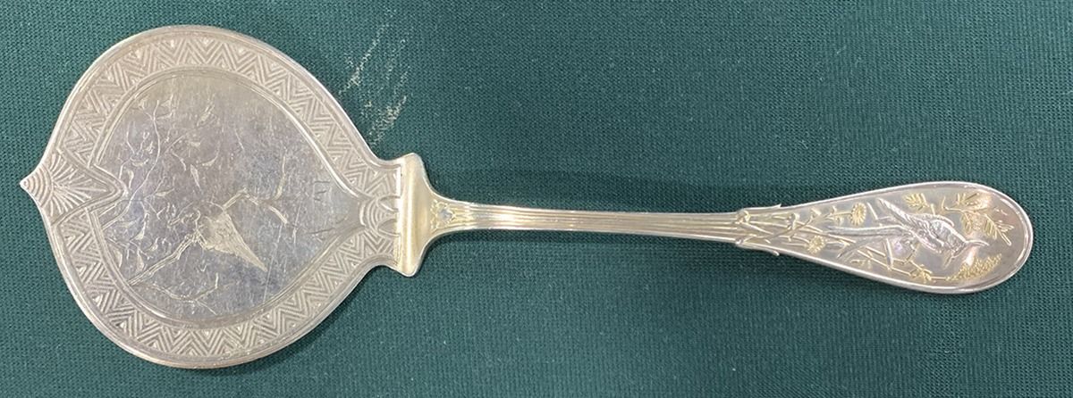 Japanese (Sterling, 1871, No Monograms) Solid Waffle Server with Bright Cut by Tiffany & CO SILVER-1