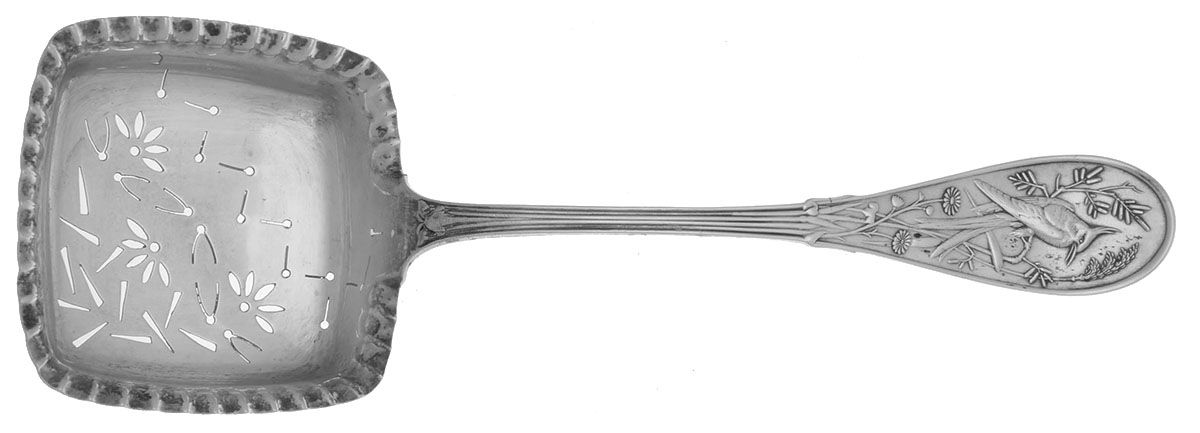 Japanese (Sterling, 1871, No Monograms) Large Pierced Pea Serving Spoon by Tiffany & CO SILVER-1