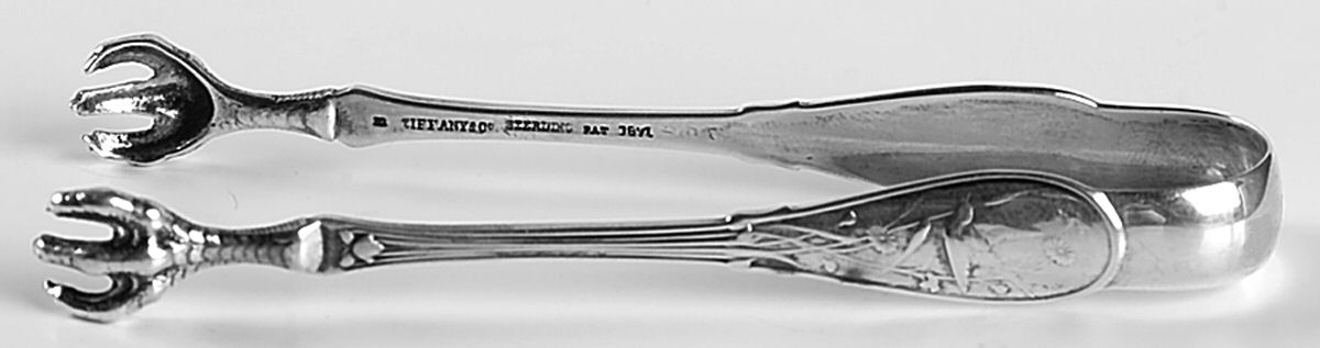 Japanese (Sterling, 1871, No Monograms) Small Sugar Tongs W/Claw Tips by Tiffany & CO SILVER-1