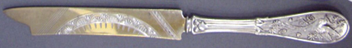 Japanese (Sterling, 1871, No Monograms) Bright Cut Solid Pickle Serving Knife by Tiffany & CO SILVER-1