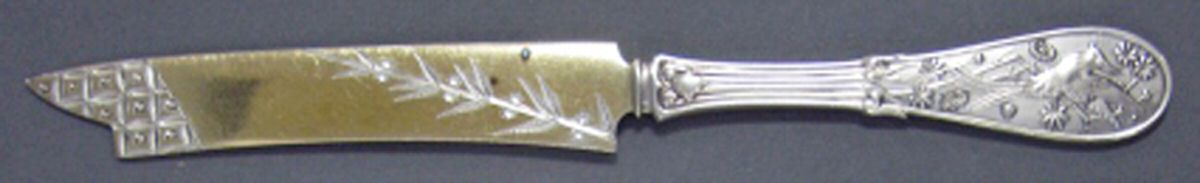 Japanese (Sterling, 1871, No Monograms) Bright Cut Solid Pickle Serving Knife by Tiffany & CO SILVER-1