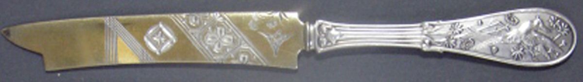 Japanese (Sterling, 1871, No Monograms) Bright Cut Solid Pickle Serving Knife by Tiffany & CO SILVER-1
