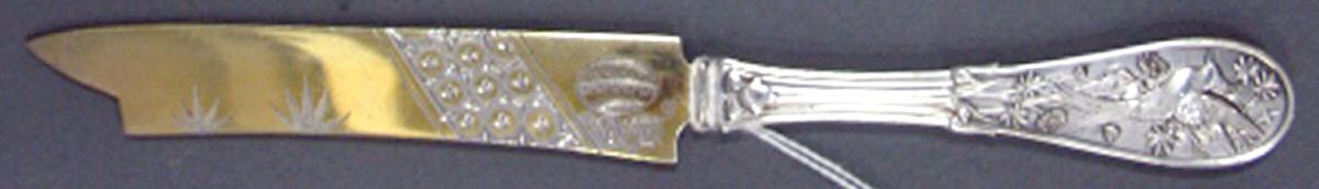 Japanese (Sterling, 1871, No Monograms) Bright Cut Solid Pickle Serving Knife by Tiffany & CO SILVER-1