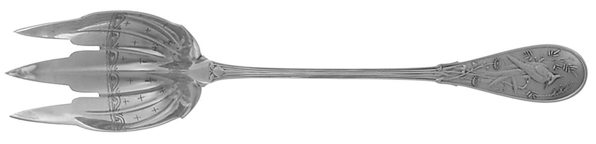 Japanese (Sterling, 1871, No Monograms) Oversize Solid Salad Servng Fork by Tiffany & CO SILVER-1
