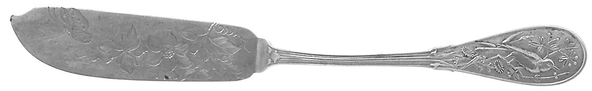 Japanese (Sterling, 1871, No Monograms) Flat Handle Bright Cut Master Butter by Tiffany & CO SILVER-1