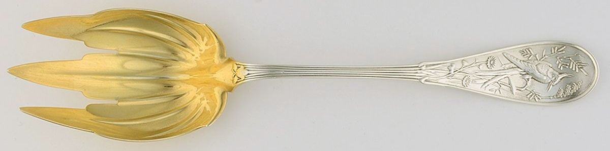 Japanese (Sterling, 1871, No Monograms) Solid Salad Serving Fork by Tiffany & CO SILVER-1