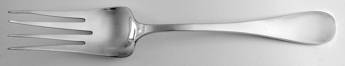 King William-Antique (Sterling, 1870) Large Solid Cold Meat Serving Fork by Tiffany & CO SILVER-1