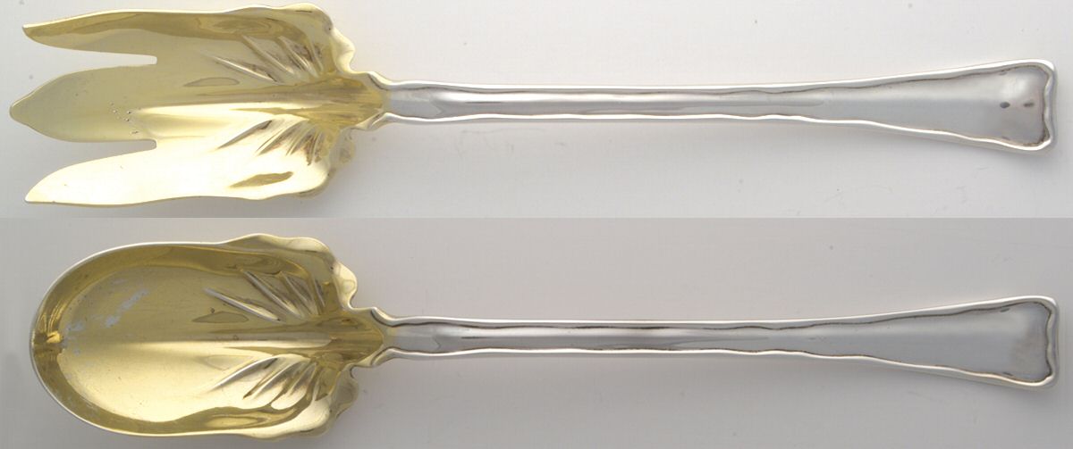 Lap-Over-Edge (Sterling, 1880) Solid Oversized Serving Salad Set by Tiffany & CO SILVER-1
