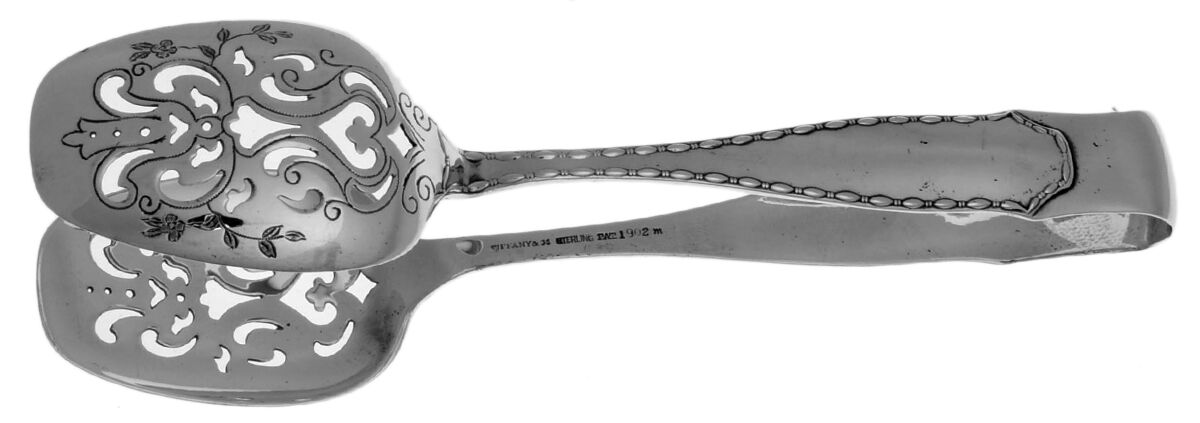 Marquise (Sterling, 1902, No Monograms) Large Ice Serving Tongs with Bowl Tips by Tiffany & CO SILVER-1