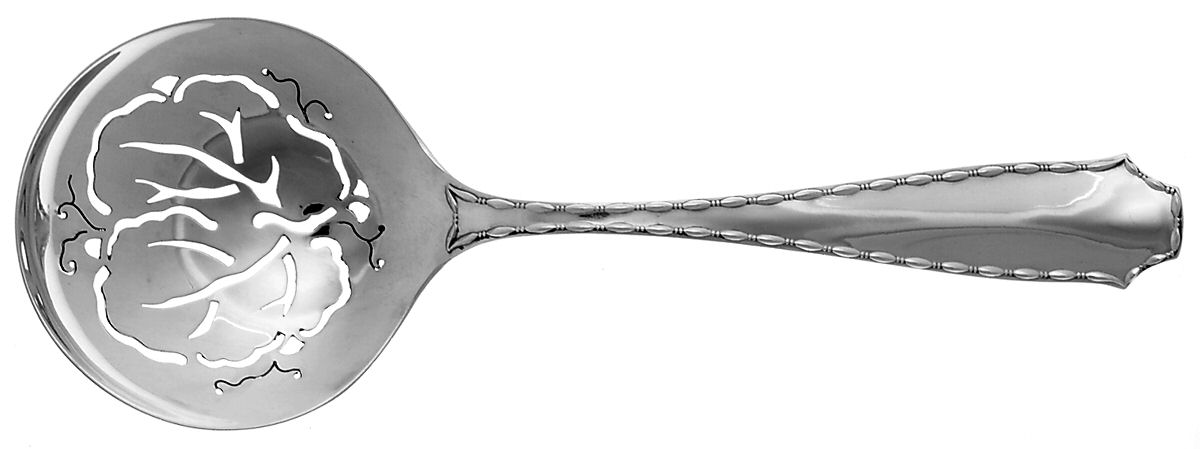 Marquise (Sterling, 1902, No Monograms) Large Pierced Pea Serving Spoon by Tiffany & CO SILVER-1
