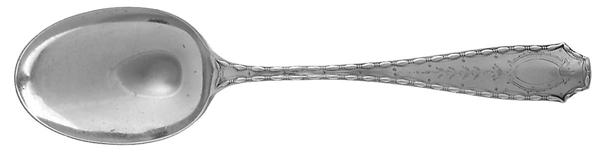 Marquise-Engraved (Sterling, 1902) Vegetable Serving Spoon (Solid) by Tiffany & CO SILVER-1