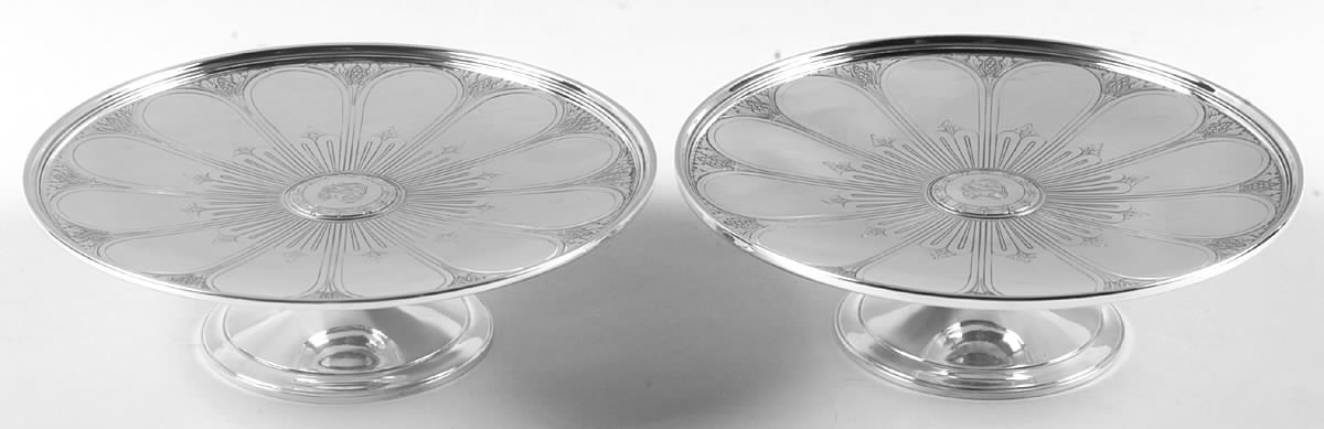 Sterling Hollowware Pair of Sterling Compotes by Tiffany & CO SILVER-1