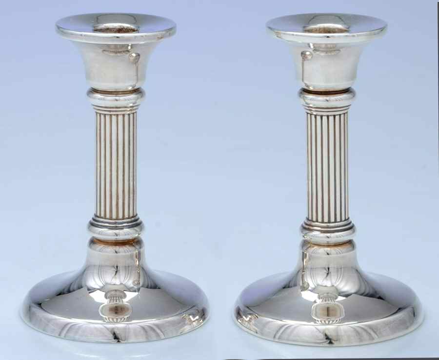 Sterling Hollowware Pair of 5" Candlesticks by Tiffany & CO SILVER-1