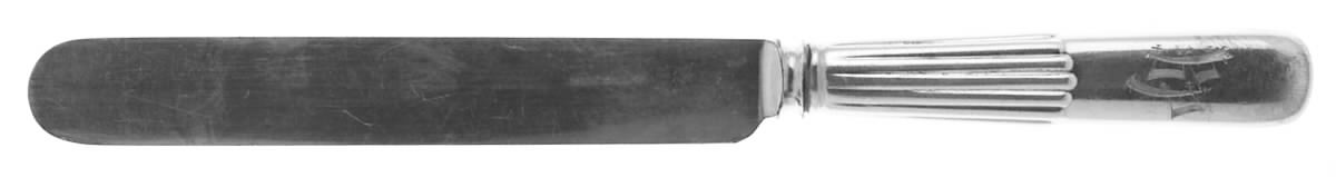 Mt Vernon (Silverplate, 1885) Monogram Blunt Hollow Knife w/Bolster by Tiffany & CO SILVER-1