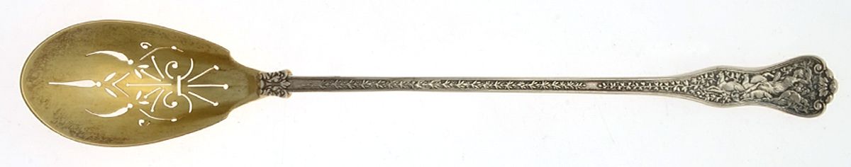 Olympian (Sterling, 1878, No Monograms) Pierced Bowl Long Handle Olive Spoon by Tiffany & CO SILVER-1
