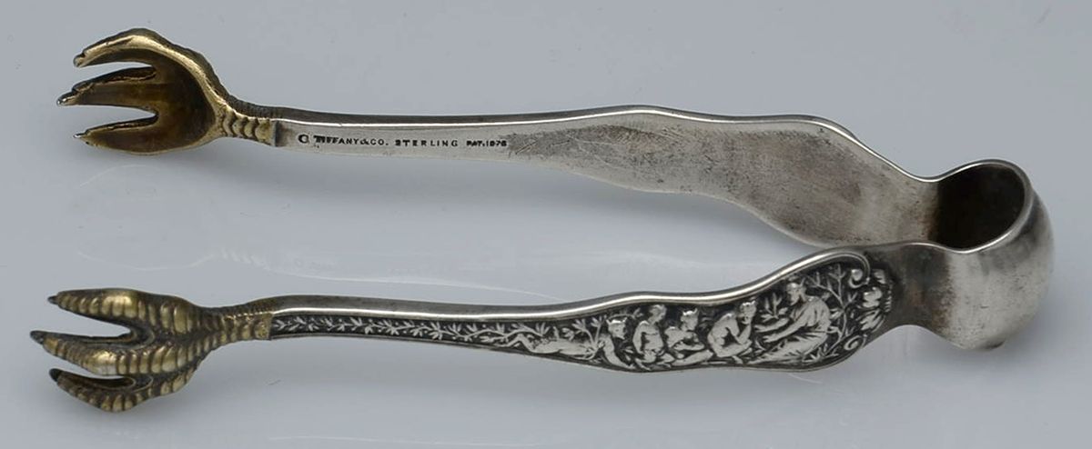Olympian (Sterling, 1878, No Monograms) Small Solid Tete A Tete Tongs by Tiffany & CO SILVER-1