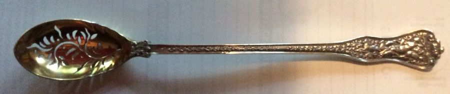 Olympian (Sterling, 1878, No Monograms) Pierced Bowl Short Handle Olive Spoon by Tiffany & CO SILVER-1